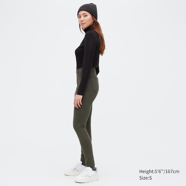 Uniqlo HEATTECH Ultra Stretch High-Rise Leggings Naisten Housut Oliivinvihreä | 6275-DJLRC