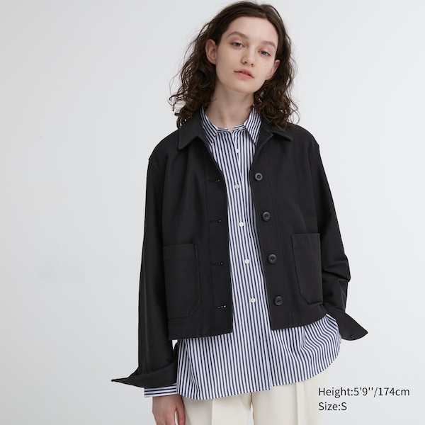 Uniqlo Jersey Relaxed Naisten jackets Mustat | 8310-ZUNYK