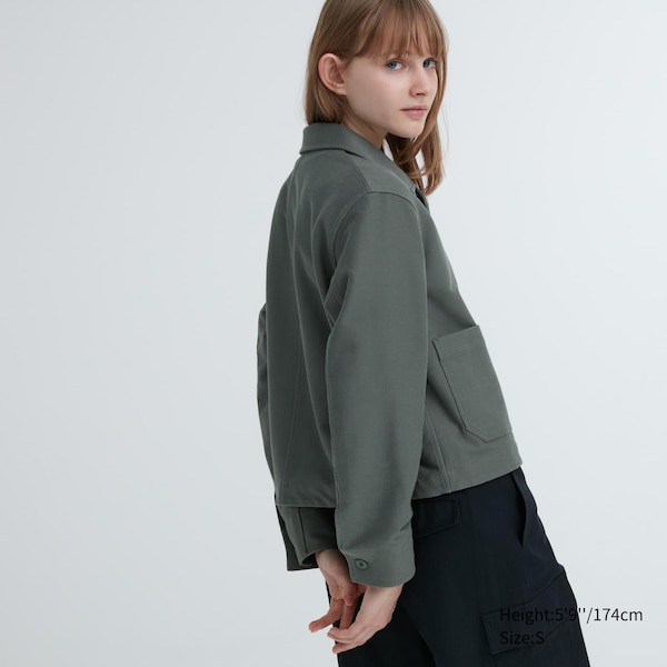 Uniqlo Jersey Relaxed Naisten jackets Oliivinvihreä | 7234-TYAKJ