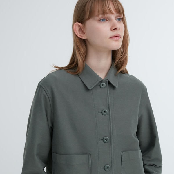 Uniqlo Jersey Relaxed Naisten jackets Oliivinvihreä | 7234-TYAKJ