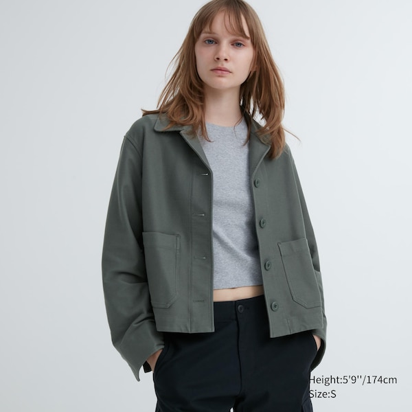 Uniqlo Jersey Relaxed Naisten jackets Oliivinvihreä | 7234-TYAKJ