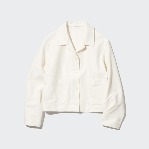 Uniqlo Jersey Relaxed Naisten jackets Valkoinen | 5132-ILVEN