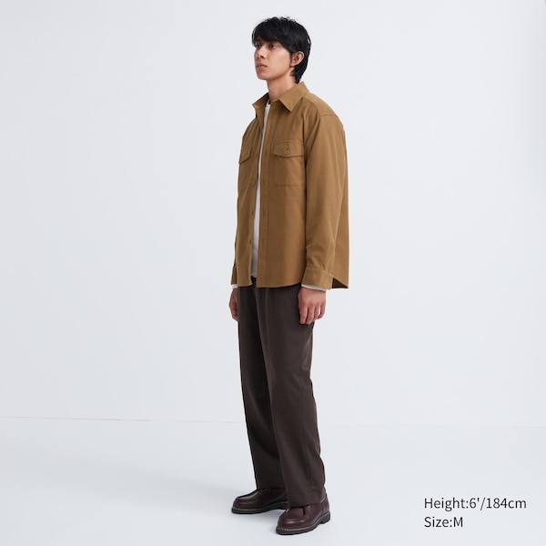 Uniqlo Jersey Utility Long-Sleeve Miesten Päällyspaita Ruskea | 2768-YIFNG