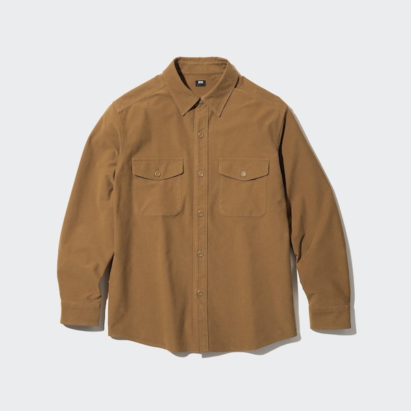 Uniqlo Jersey Utility Long-Sleeve Miesten Päällyspaita Ruskea | 2768-YIFNG