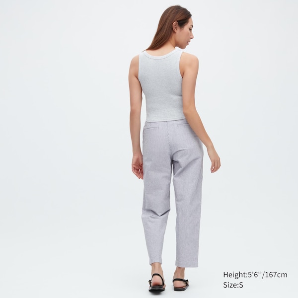 Uniqlo Linen Cotton Tapered Naisten Housut Sininen | 1854-BDAYG