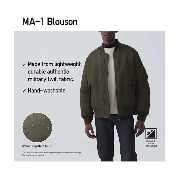 Uniqlo MA-1 Blouson Miesten jackets Vihreä | QUYVOP-290