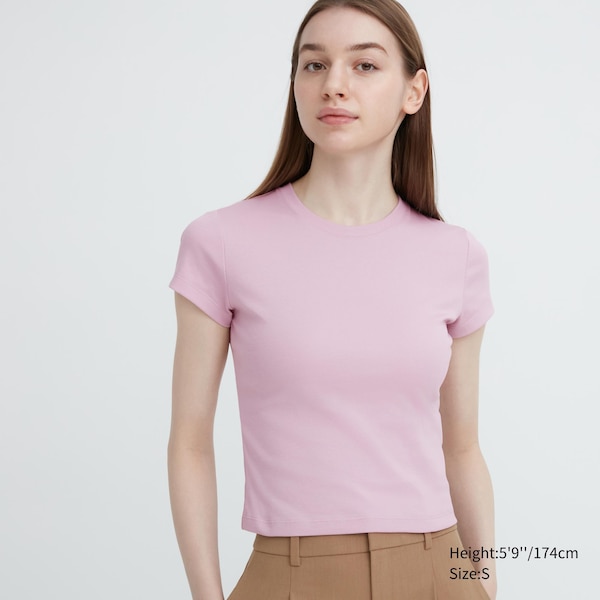 Uniqlo Mini Short-Sleeve Naisten T Paidat Pinkki | 1456-AOZKN