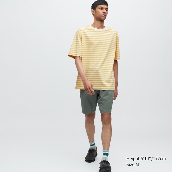 Uniqlo Oversized Striped Half-Sleeve Miesten T Paidat Keltainen | 7504-INPHL