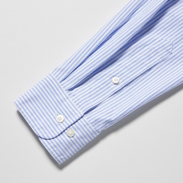 Uniqlo Oxford Striped Slim-Fit Long-Sleeve Miesten Paidat Sininen | 8304-PSQFV