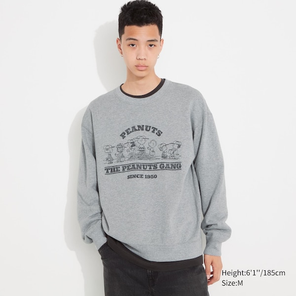 Uniqlo PEANUTS Charlie Brown's Baseball Team Long-Sleeve Miesten Puserot Harmaat | 7489-KUSPN