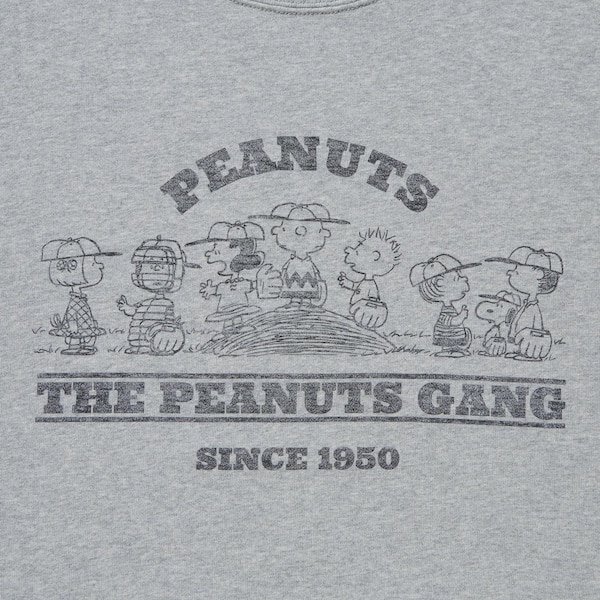 Uniqlo PEANUTS Charlie Brown's Baseball Team Long-Sleeve Miesten Puserot Harmaat | 7489-KUSPN