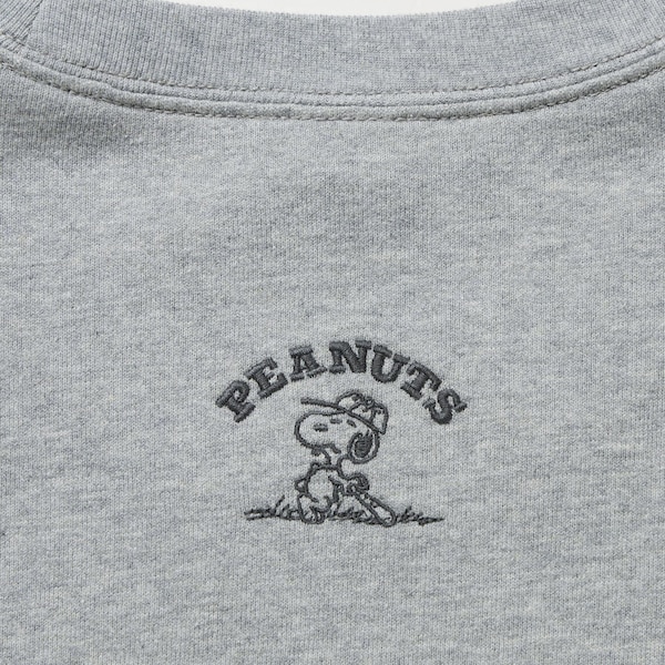 Uniqlo PEANUTS Charlie Brown's Baseball Team Long-Sleeve Miesten Puserot Harmaat | 7489-KUSPN