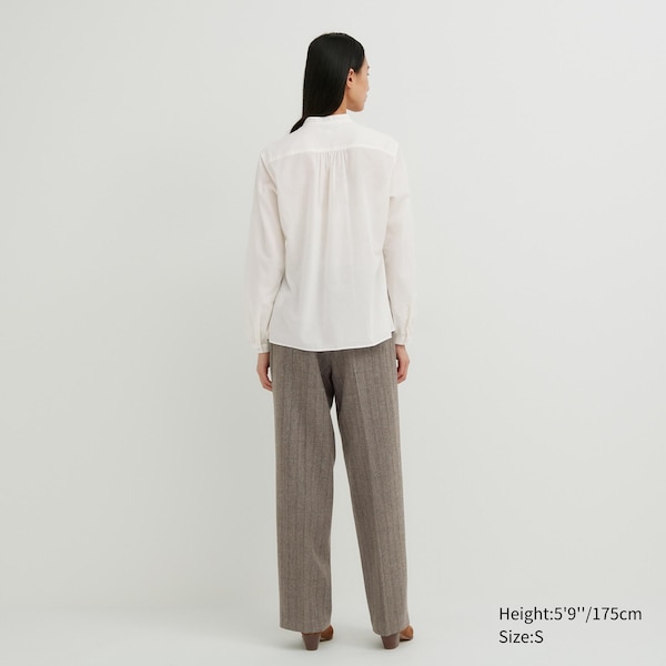 Uniqlo Pintuck Long Sleeve Naisten Paidat Valkoinen | 0537-PMGXB