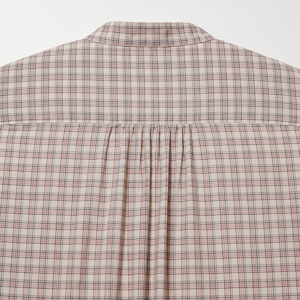 Uniqlo Pintuck Plaid Long-Sleeve Naisten Paidat Beige | 1275-WDPFE