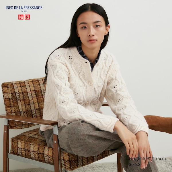 Uniqlo Pointelle Crew Neck Long-Sleeve Naisten Neuletakki Valkoinen | 3426-FSJNQ