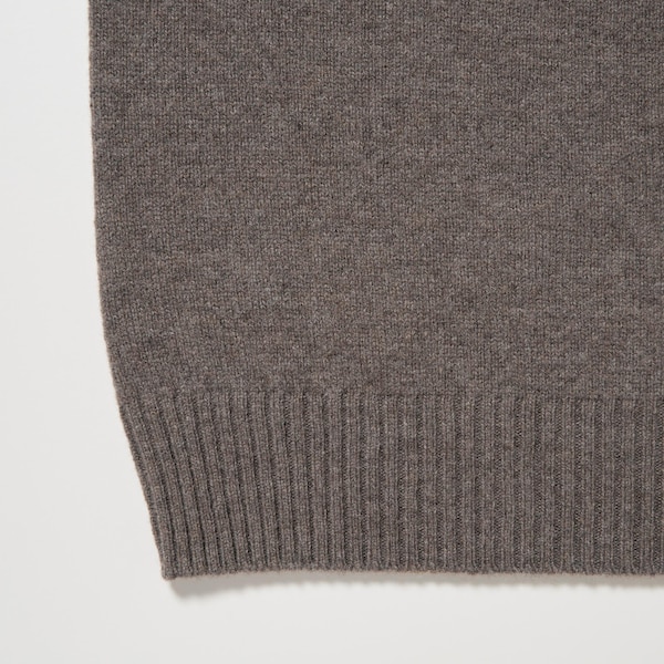 Uniqlo Premium Lambswool Crew Neck Long-Sleeve Miesten Neulepuserot Ruskea | 9872-MKVEW