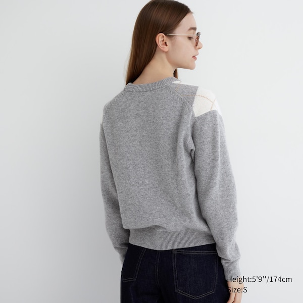 Uniqlo Premium Lambswool Long-Sleeve Crew Neck Naisten Neulepuserot Vaaleanharmaat | 1695-OQEBD