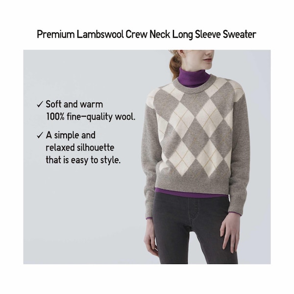 Uniqlo Premium Lambswool Long-Sleeve Crew Neck Naisten Neulepuserot Vaaleanharmaat | 1695-OQEBD