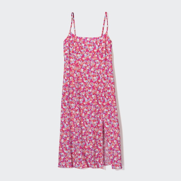 Uniqlo Printed Front Slit Camisole Naisten Mekko Pinkki | 7354-RUYGI