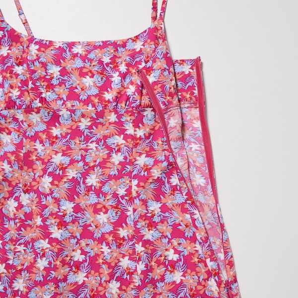 Uniqlo Printed Front Slit Camisole Naisten Mekko Pinkki | 7354-RUYGI