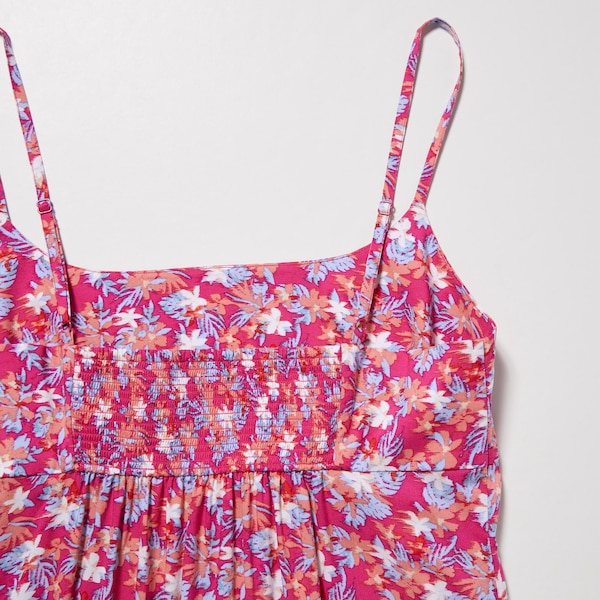 Uniqlo Printed Front Slit Camisole Naisten Mekko Pinkki | 7354-RUYGI