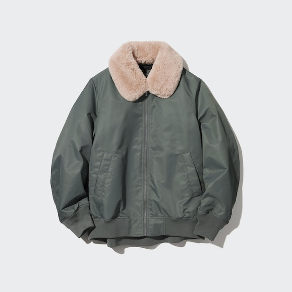 Uniqlo Ribbed Blouson Naisten jackets Oliivinvihreä | 6734-FALUD