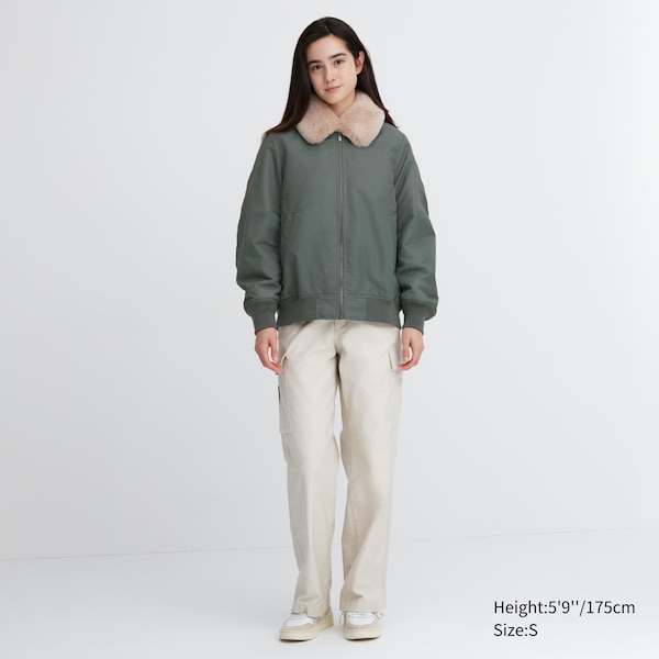 Uniqlo Ribbed Blouson Naisten jackets Oliivinvihreä | 6734-FALUD