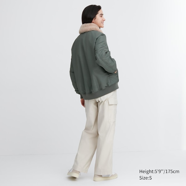 Uniqlo Ribbed Blouson Naisten jackets Oliivinvihreä | 6734-FALUD