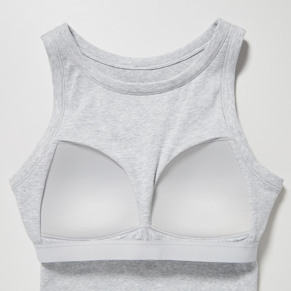 Uniqlo Ribbed Cropped Sleeveless Bra Naisten Topit Harmaat | 6239-YQFEC