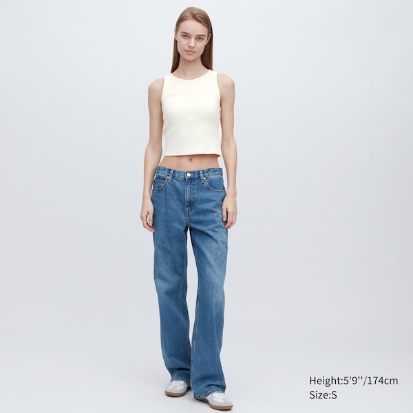 Uniqlo Ribbed Cropped Sleeveless Bra Naisten Topit Valkoinen | 3540-AHEGW