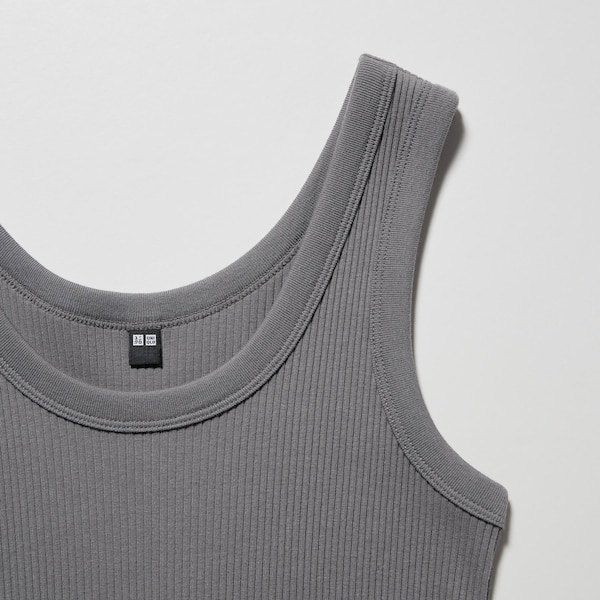 Uniqlo Ribbed Tank Naisten Topit Harmaat | 2967-YTBQA