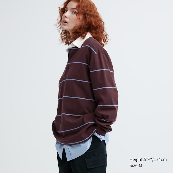 Uniqlo Rugger Long-Sleeve Naisten Pikeepaita Viininpunainen | 2941-FUVLM