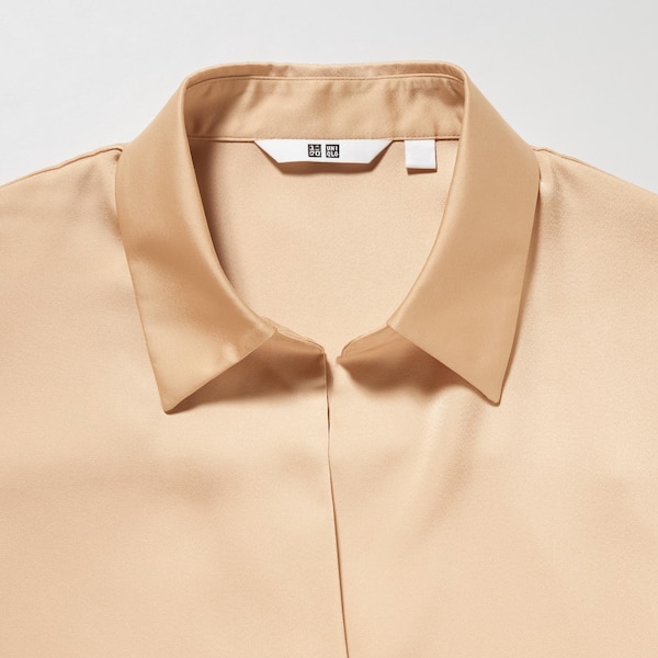 Uniqlo Satin Long-Sleeve Naisten Paidat Oranssi | 0438-MNWAP