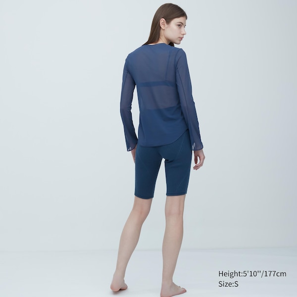 Uniqlo Sheer Crew Neck Long-Sleeve Naisten T Paidat Ruskea | 9415-WSGIO