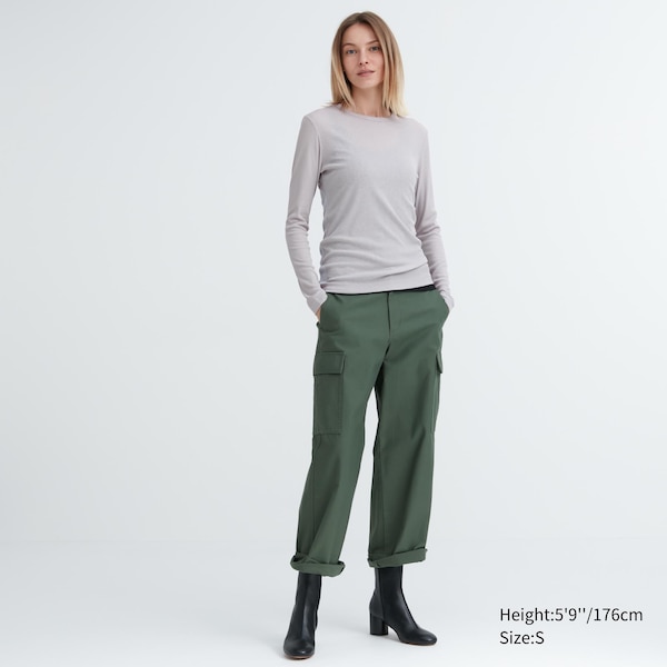 Uniqlo Sheer Jersey Crew Neck Long-Sleeve Naisten T Paidat Valkoinen | 6105-XGEHV