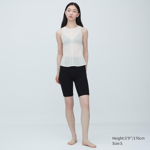 Uniqlo Sheer Sleeveless Naisten Topit Valkoinen | 8623-FYCVP