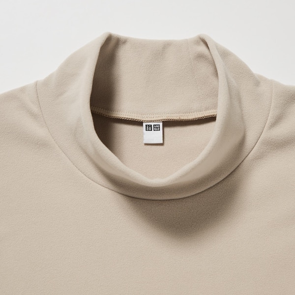 Uniqlo Smooth Fleece Mock Neck Long-Sleeve Miesten T Paidat Beige | 4569-BWTJR