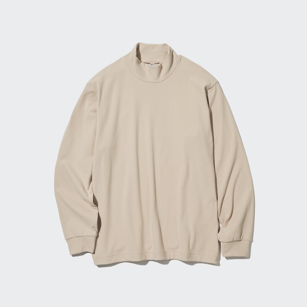 Uniqlo Smooth Fleece Mock Neck Long-Sleeve Miesten T Paidat Beige | 4569-BWTJR