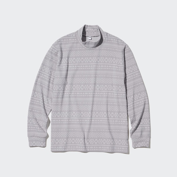 Uniqlo Smooth Fleece Printed Mock Neck Miesten T Paidat Harmaat | 1024-BGPIJ