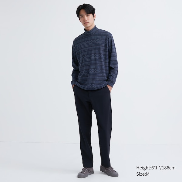 Uniqlo Smooth Fleece Printed Mock Neck Miesten T Paidat Sininen | 5821-IMORD