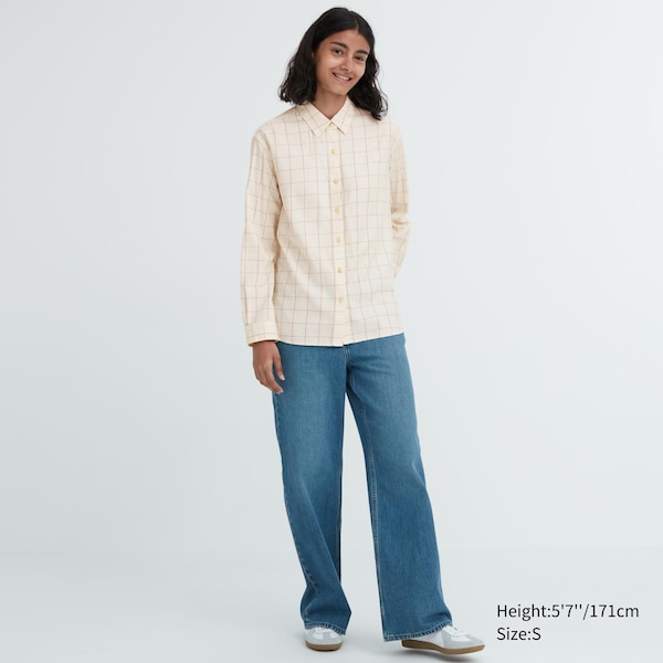 Uniqlo Soft Brushed Checked Long-Sleeve Naisten Paidat Valkoinen | 1563-MOVXE