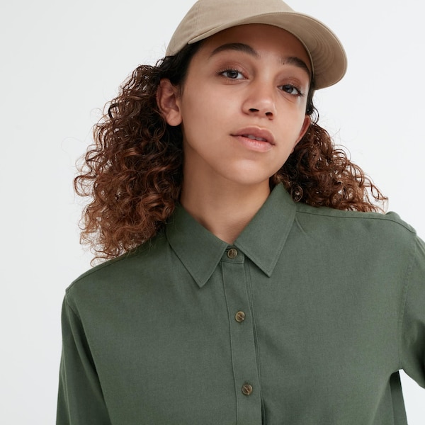 Uniqlo Soft Brushed Long-Sleeve Naisten Paidat Vihreä | 0842-VGDCX