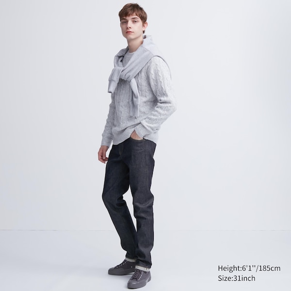 Uniqlo Stretch Selvedge Slim-Fit Miesten Farkut Laivastonsininen | 7841-BGFXZ