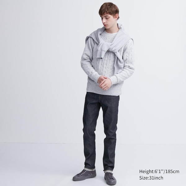 Uniqlo Stretch Selvedge Slim-Fit Miesten Farkut Laivastonsininen | 7841-BGFXZ