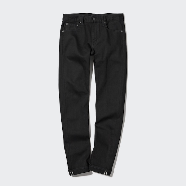 Uniqlo Stretch Selvedge Slim-Fit Miesten Farkut Mustat | 3109-UVZKY