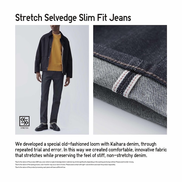 Uniqlo Stretch Selvedge Slim-Fit Miesten Farkut Harmaat | 0893-TVJOW