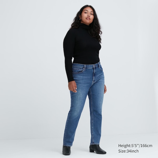 Uniqlo Stretch Slim Straight Naisten Farkut Sininen | 1268-YOPWN