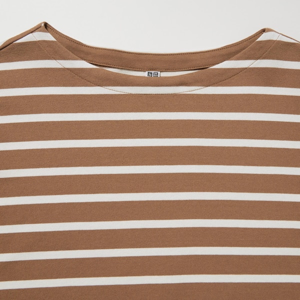 Uniqlo Striped Long-Sleeve Naisten T Paidat Ruskea | 1756-BTRZP