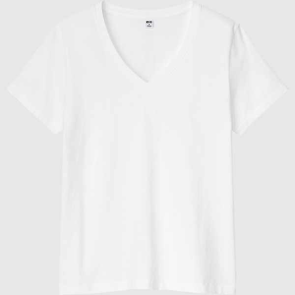 Uniqlo Supima® Cotton V-Neck Short-Sleeve Naisten T Paidat Valkoinen | 1698-AFGJU