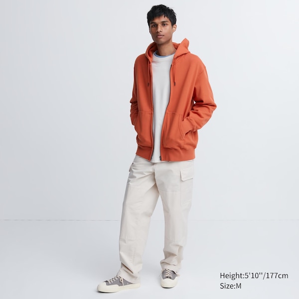 Uniqlo Sweat Long-Sleeve Full-Zip Miesten Huppari Oranssi | 9036-IJEHF